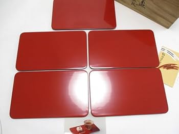 Amazon.co.jp: 輪島塗 大崎漆器店 兼用盆 5枚 トレー 盆 銘々皿